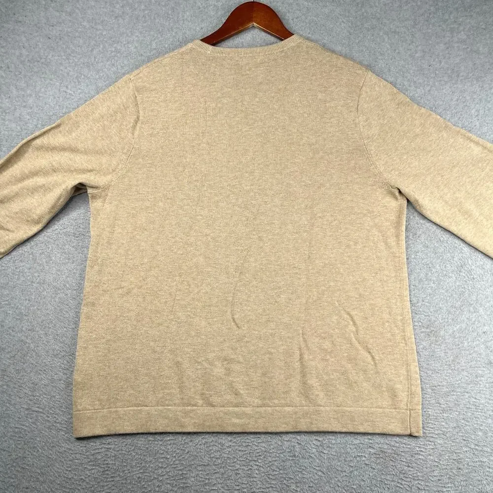 J Crew Crew Neck Sweatshirt Beige Heather Knit Mens Size Large